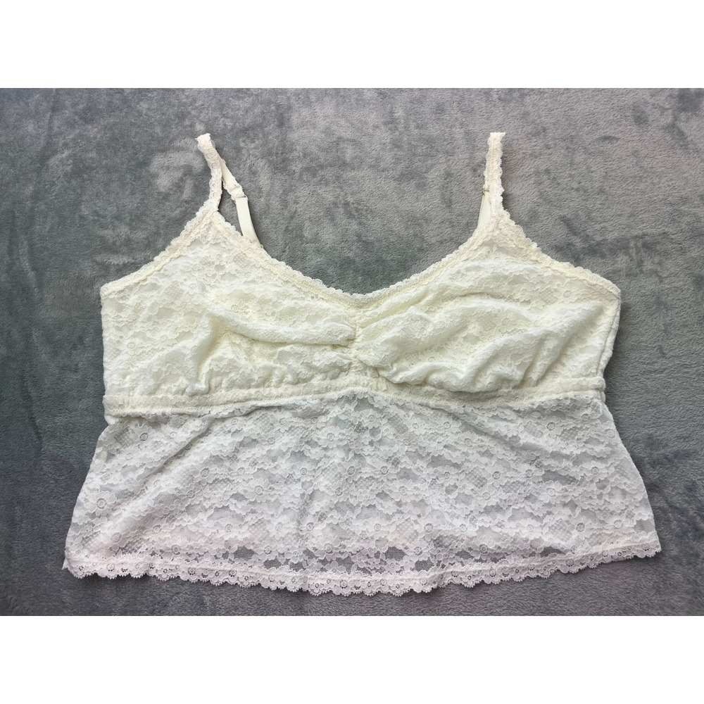 Show Off Aerie Lined Bralette Ivory Layering Coquette Romantic Dainty Size Large
